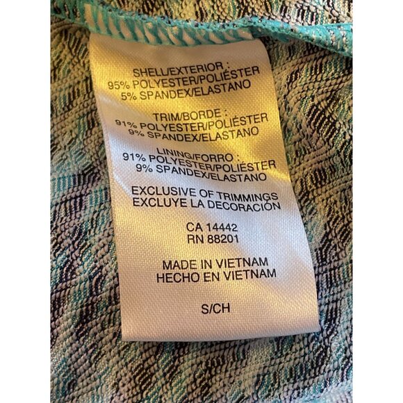 Womens Blue Chevron Athletic Dress Bra Pads V Neck Sleeveless Racerback S halter - Picture 10 of 10